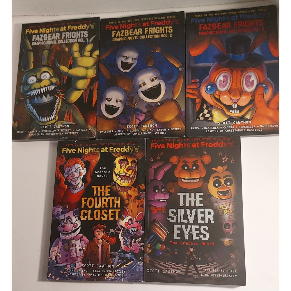 Lot Five Nights at Freddy's Fazbear Frights Vol 1,2,3 + 4th Closet + Silver Eyes
